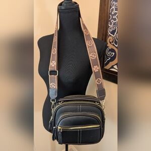 Stylish Black and Brown Crossbody Bag